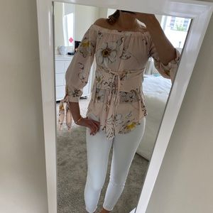 Romantic Blush shoulder-less corset top XS
